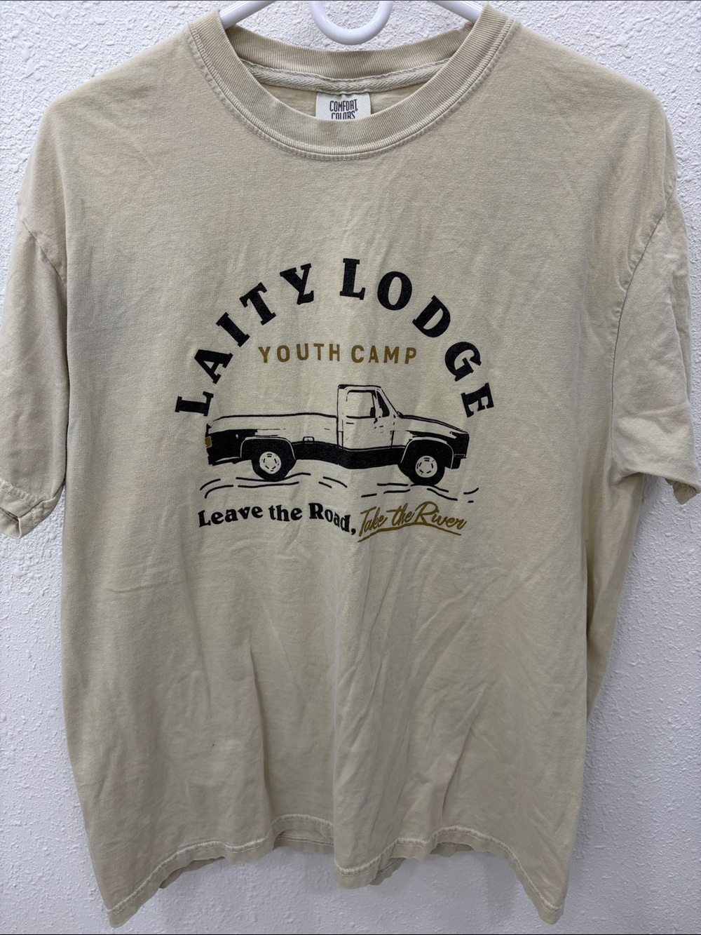 Comfort Colors Beige Graphic Tee with Black Print